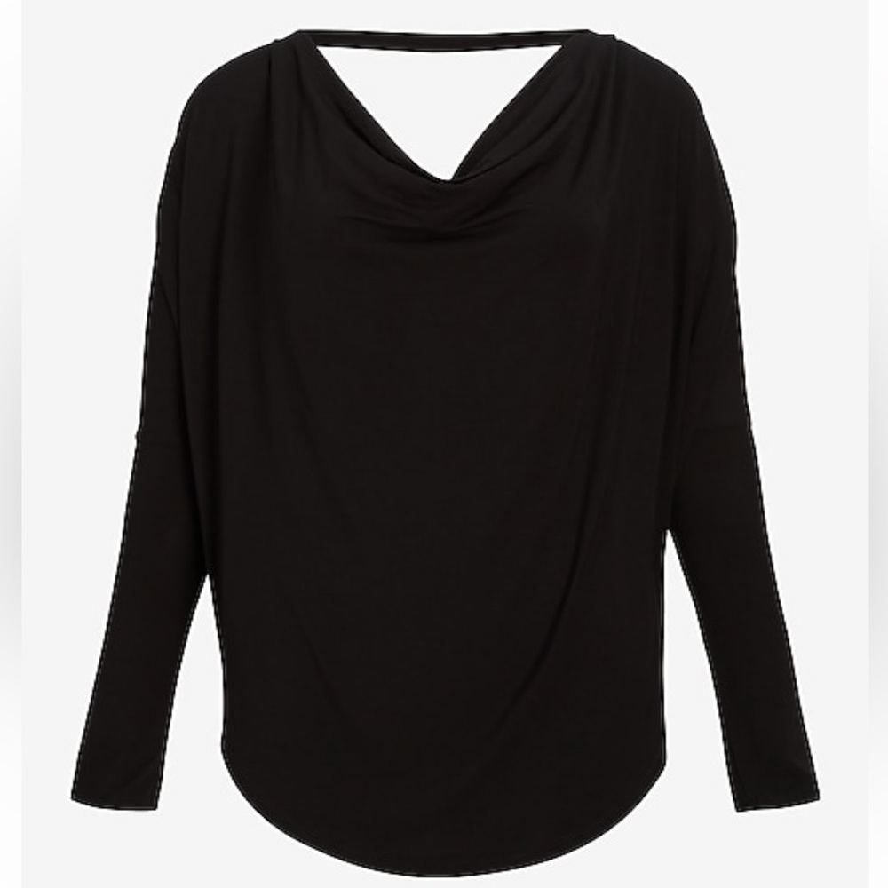Express Long Sleeve Cowl Draped Back Shirt - Picture 4 of 4